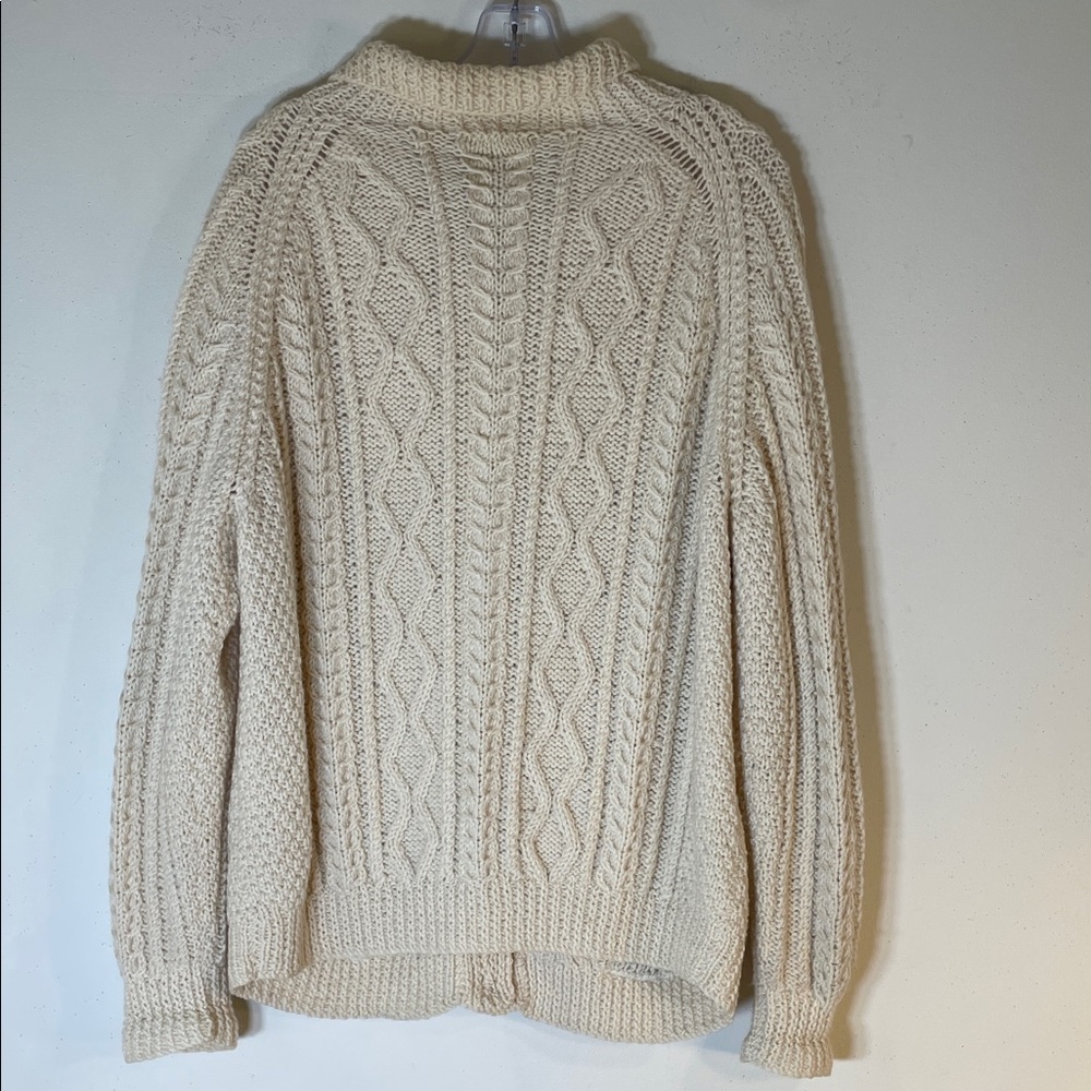 Boho Blarney Wollen Mills Pure Wool Traditional Aran Hand Knit Cardigan. - Picture 11 of 12